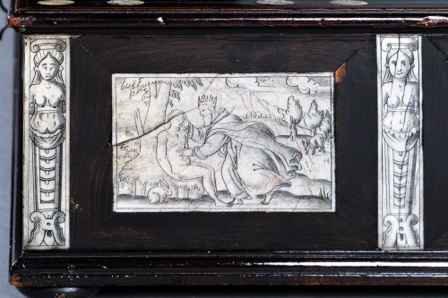 Louis XIII - Écritoire en ébène et ivoire gravé, Naples XVIIe siècle