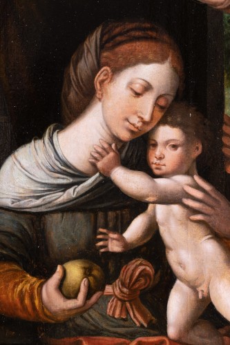 Sainte Famille avec un ange, atelier de Pieter Coecke Van Aelst (1502-1550) - Renaissance