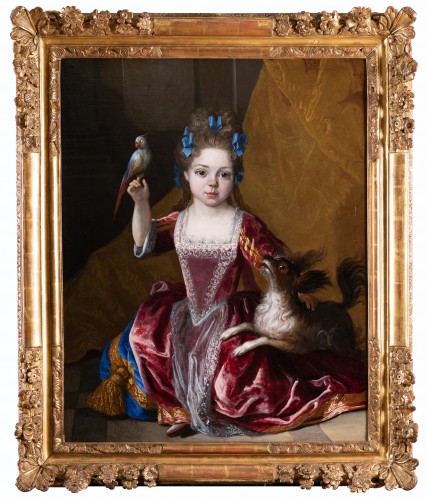 Portrait de jeune fille, signé H. Millot, élève de N. de Largilliere, daté 1700