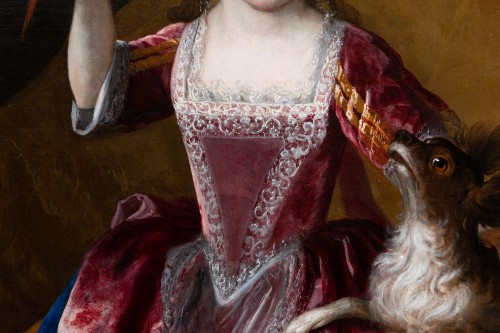 18th century - Portrait of a young girl, signed H. Millot, dated 1700