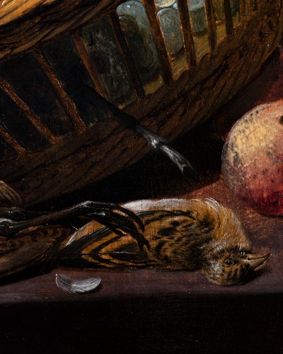 Paintings & Drawings  - Still life with birds and raisins, workshop of Frans Snyders (1579-1657)