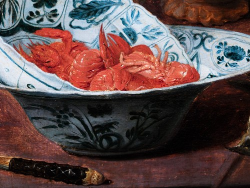 Antiquités - Still life with birds and raisins, workshop of Frans Snyders (1579-1657)