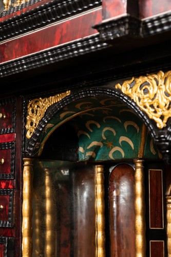 Furniture  - An Antwerp Louis XIV 17th c. tortoiseshell cabinet, 