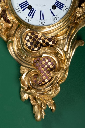 Cartel à « La chasse au renard » signé Dutertre, époque Louis XV - Horlogerie Style Louis XV