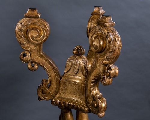 17th century - A pair of Louis XIV giltwood porte-torcheres, Paris, circa 1670