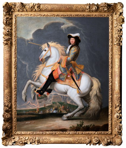 Portrait équestre d'apparat de Louis XIV, atelier de Réné-Antoine Houasse, vers 1680