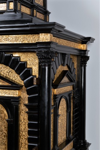 A late 16th early 17th c. Augsburg important ebony and brass cabinet - 