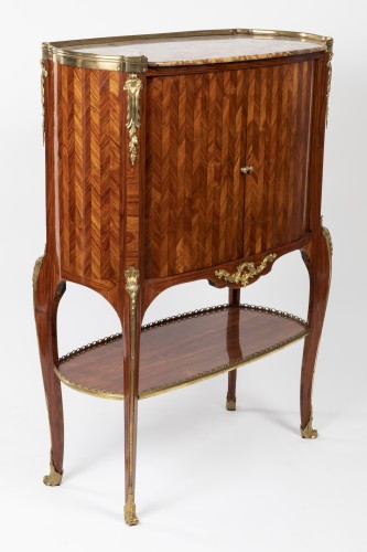 A Louis XV/XVI transitional ormolu mounted tulipwood secretaire by RVLC - 