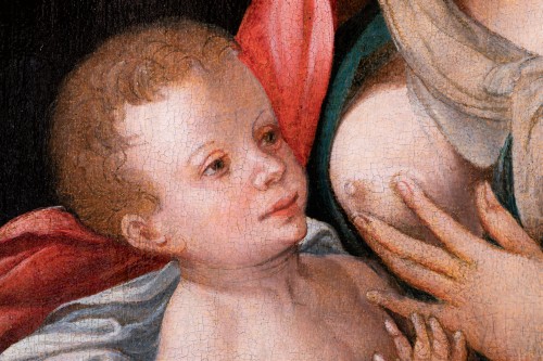 Vierge à l’enfant, atelier du Maitre au Perroquet, Anvers XVIe siècle - Renaissance