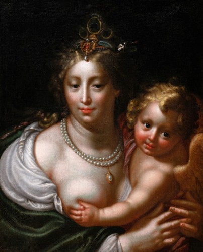 Venus et Cupidon, atelier de Paul Moreelse (1571-1638) - Tableaux et dessins Style Louis XIII