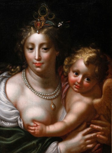 Paintings & Drawings  - Venus and Cupid, workshop Paulus Moreelse (1571-1638)