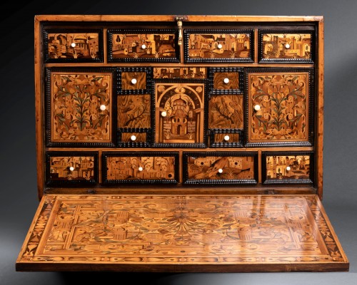 Renaissance - Cabinet de collectionneur en marqueterie, Augsbourg XVIIe siècle
