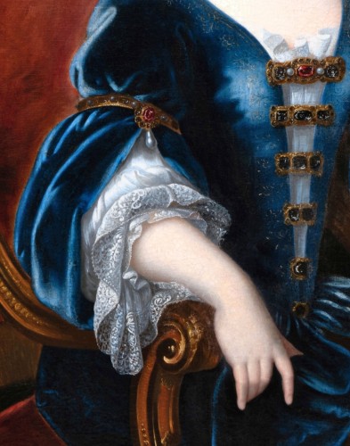 Antiquités - Portrait de Marie-Louise d’Orléans, attribué a Pierre Mignard