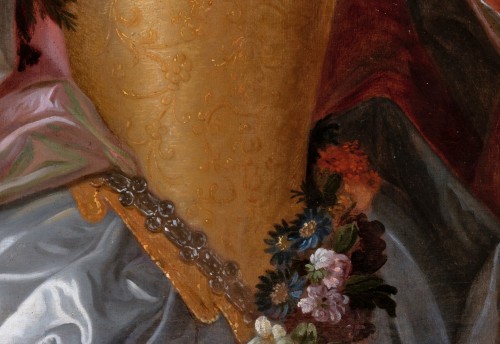 Portrait de dame en Flore, atelier de Nicolas de Largillière, vers 1690 - Galerie Nicolas Lenté