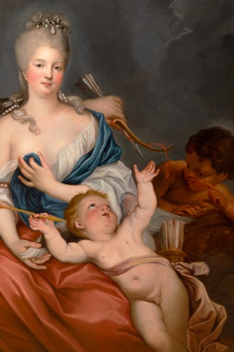 Paintings & Drawings  -  Portrait of a lady as Venus disarming Cupid, circle of Carle Van Loo 