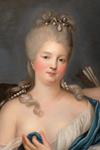 Portrait de femme en Venus désarmant Amour, entourage de Carle Van Loo (1705-1765) - Galerie Nicolas Lenté