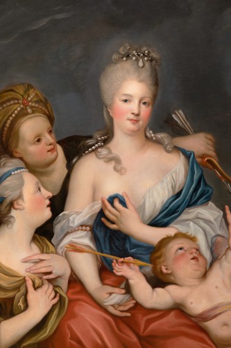 Portrait de femme en Venus désarmant Amour, entourage de Carle Van Loo (1705-1765) - Louis XV