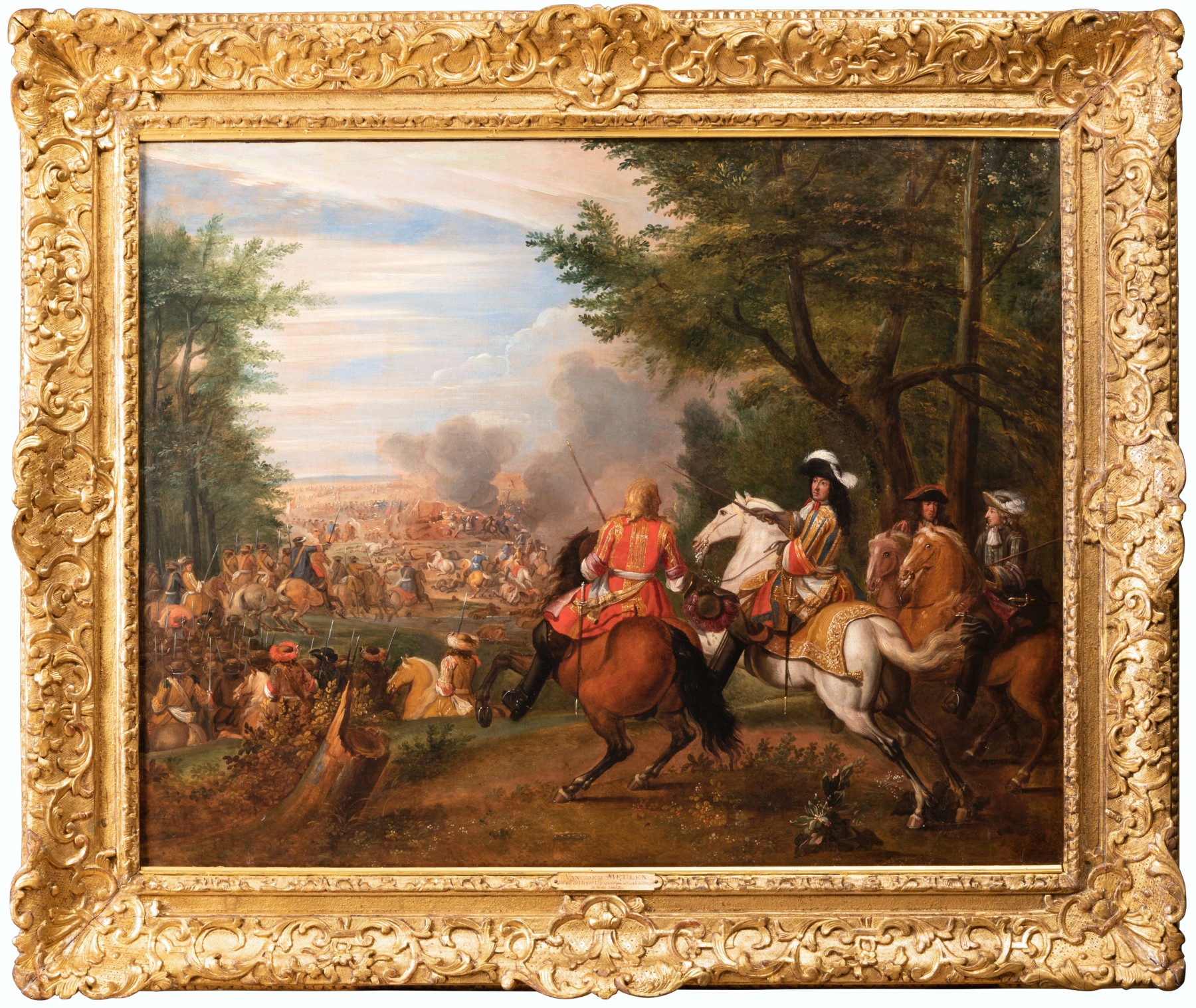 Enormous French Oil Painting King Louis XIV of France on Horseback
