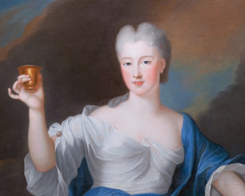 Portrait of Princess of Bourbon as Hebe, Pierre Gobert, circa 1730 - Paintings & Drawings Style French Regence