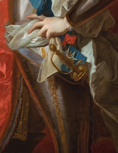 Antiquités - Louis XV jeune en armure, atelier de J. B. Van Loo, vers 1730