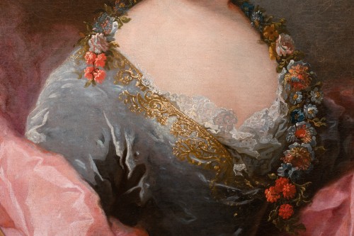 Tableaux et dessins Tableaux XVIIIe siècle - Portrait de femme en Flore, Robert Le Vrac Tournieres (1667-1752)
