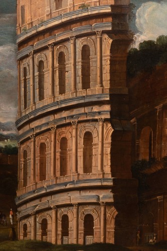 Tableaux et dessins Tableaux XVIIe siècle - Caprice architectural avec le Colisée