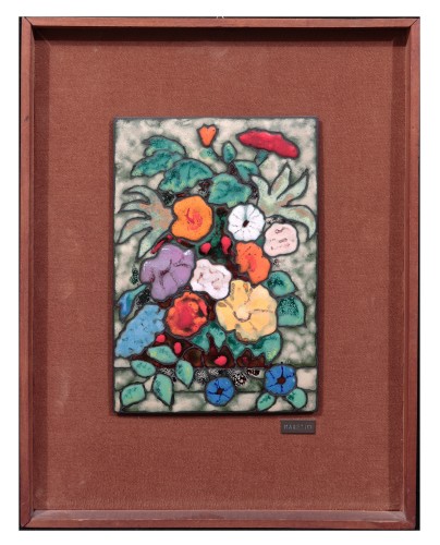 Objet de décoration  - Giuseppe Maretto (1908- 1984) - Deux plaques d'émail sur cuivre