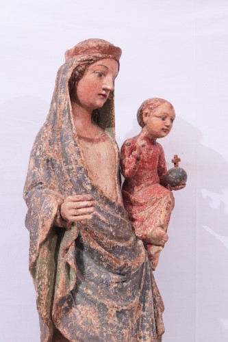 Sculpture Sculpture en Bois - Vierge à l'Enfant - Italie XVe siècle