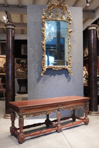 Banc laqué et doré, Florence XVIe siècle - Sièges Style Renaissance