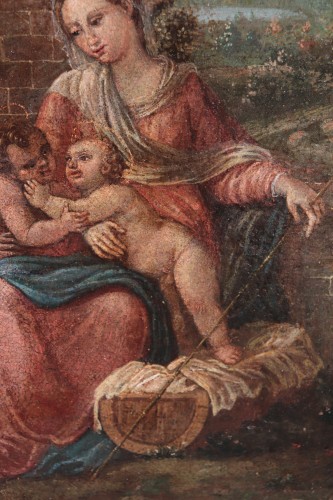 Holy Family - Florentine School of the 17th century - Paintings & Drawings Style Louis XIV