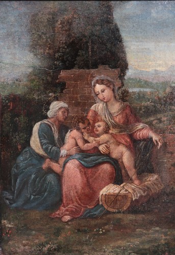 Tableaux et dessins Tableaux XVIIe siècle - Sainte Famille - École florentine du 17e siècle
