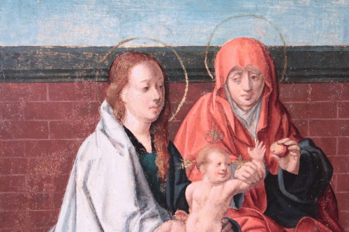 Tableaux et dessins Tableaux XVIe siècle - Vierge à l'Enfant avec Sainte Anne, Maître Flamand du 16e siècle