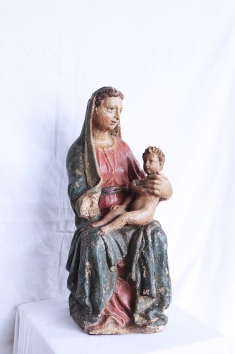 Sculpture  - Vierge à l'Enfant, Toscane 15e siècle
