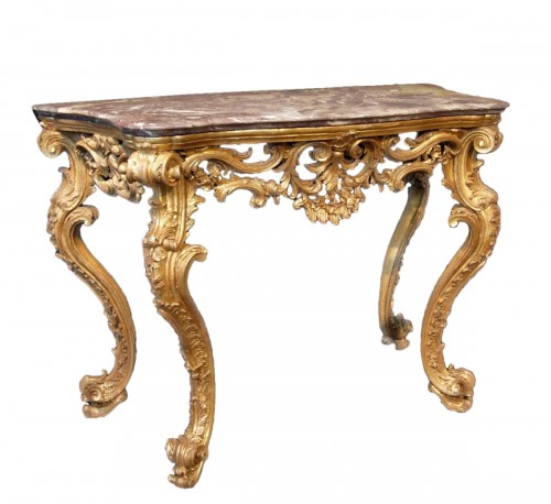 Louis XIV Style Monopodal Giltwood Console – Showplace