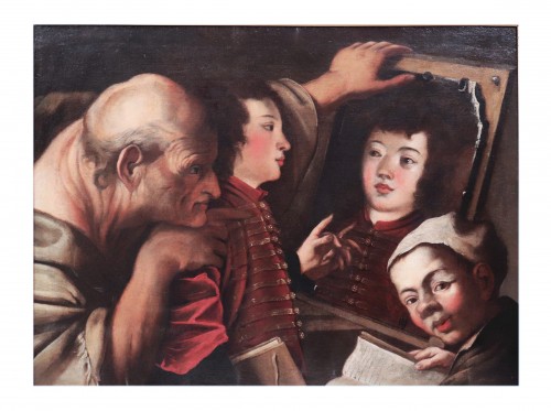 Connais-toi toi-même - Pietro Della Vecchia et atelier (1603-1678) - Tableaux et dessins Style Louis XIII