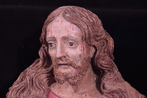XVIe siècle et avant - Buste du Christ en terre cuite, Italie 16e siècle