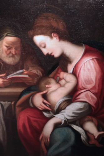 Giovanni Battista Paggi (1554-1627) - Holy Family - Paintings & Drawings Style Louis XIII