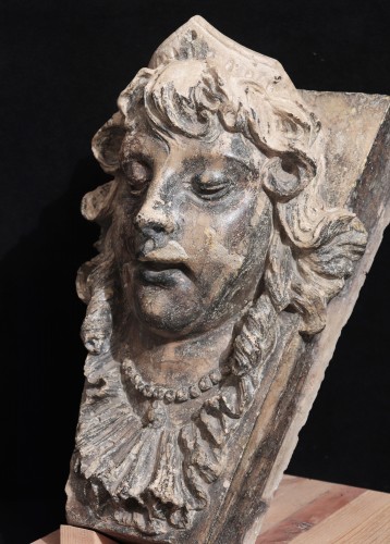 Sculpture  - Terracotta Woman&#039;s face, Italy, 17th Century