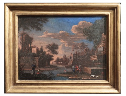 landscape With Figures - Italian school of the Late 17th Century - 