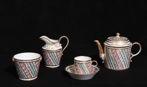 Porcelain Coffee Service, Paris &quot;Henri Florentin Chanou&quot; 18th Century - Porcelain & Faience Style Directoire