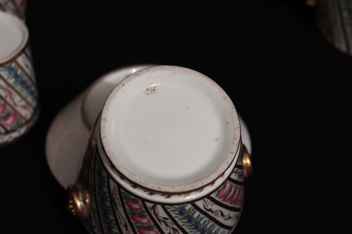 Antiquités - Porcelain Coffee Service, Paris &quot;Henri Florentin Chanou&quot; 18th Century