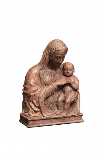 Madonna And Child, Terracotta -  Florence 16th Century