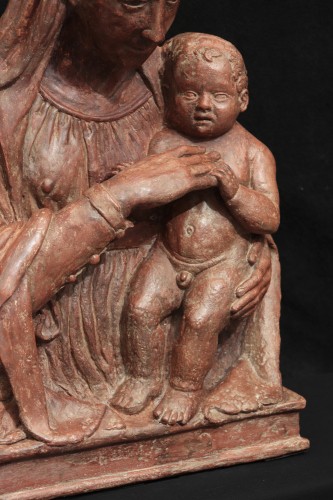 Vierge à l'Enfant, Terre cuite - Florence, 16e Siècle - Numero 7 Antiquariato