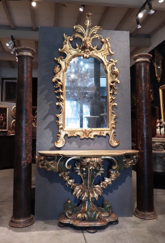 Gilded Mirror, Tuscany Late 17th Century - Mirrors, Trumeau Style Louis XIV