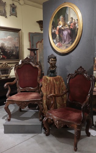 Scène de famille, peintre Italien du 19e siècle - Tableaux et dessins Style Napoléon III
