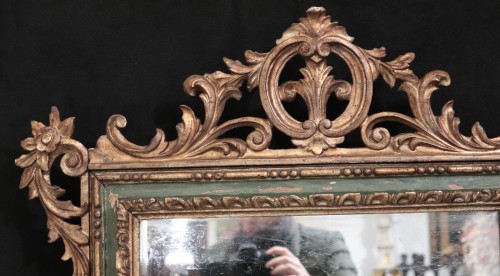 Miroir doré et laqué, Toscane XVIIIe siècle - Louis XV