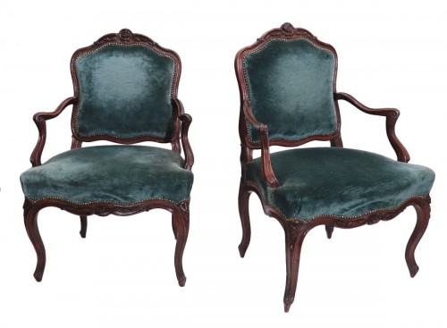 Paire de fauteuils Louis XV