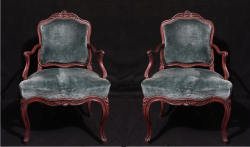 Paire de fauteuils Louis XV - Sièges Style Louis XV