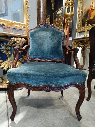 18th century - Pair Of French Louis XV Armchairs