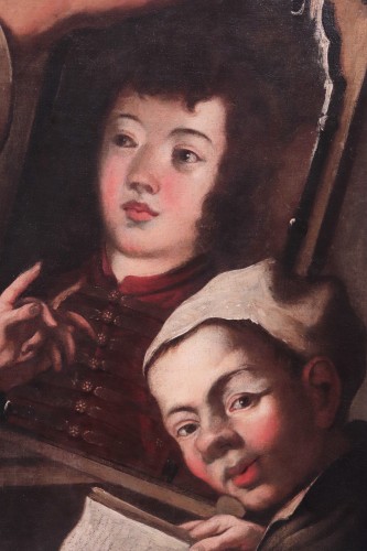 Tableaux et dessins Tableaux XVIIe siècle - Pietro Della Vecchia et atelier (1603-1678) Connais-toi toi-mêm